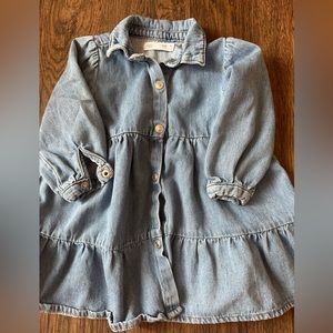 Zara tiered denim dress